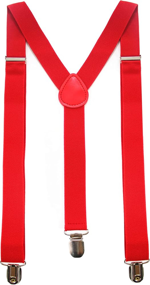 Solid Color Mens Suspender with 3 Strong Clips Adjustable Braces | Amazon (US)