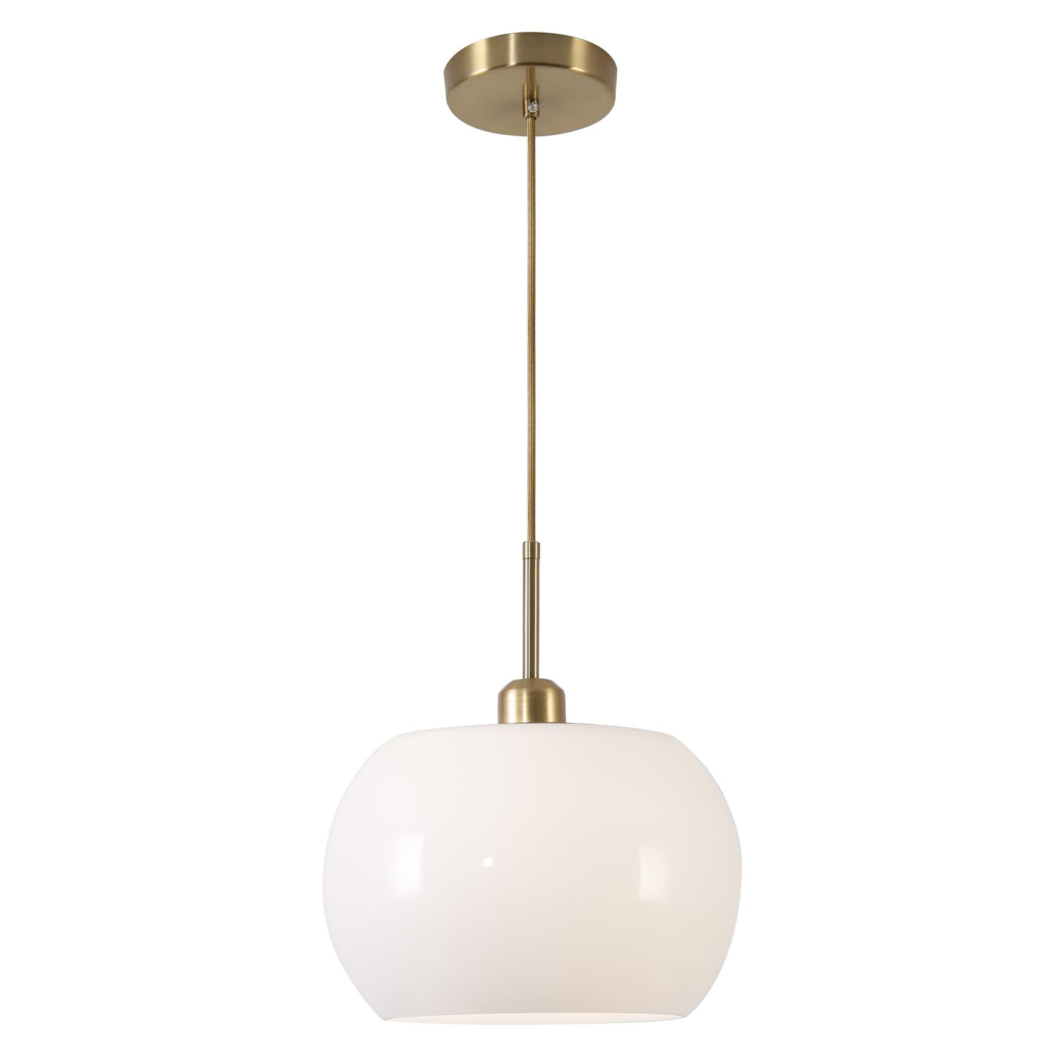 BOKT 1-Light Gold Dome Pendant Light Mid Century Modern White Globe Pendant Lighting Kitchen Isla... | Amazon (US)
