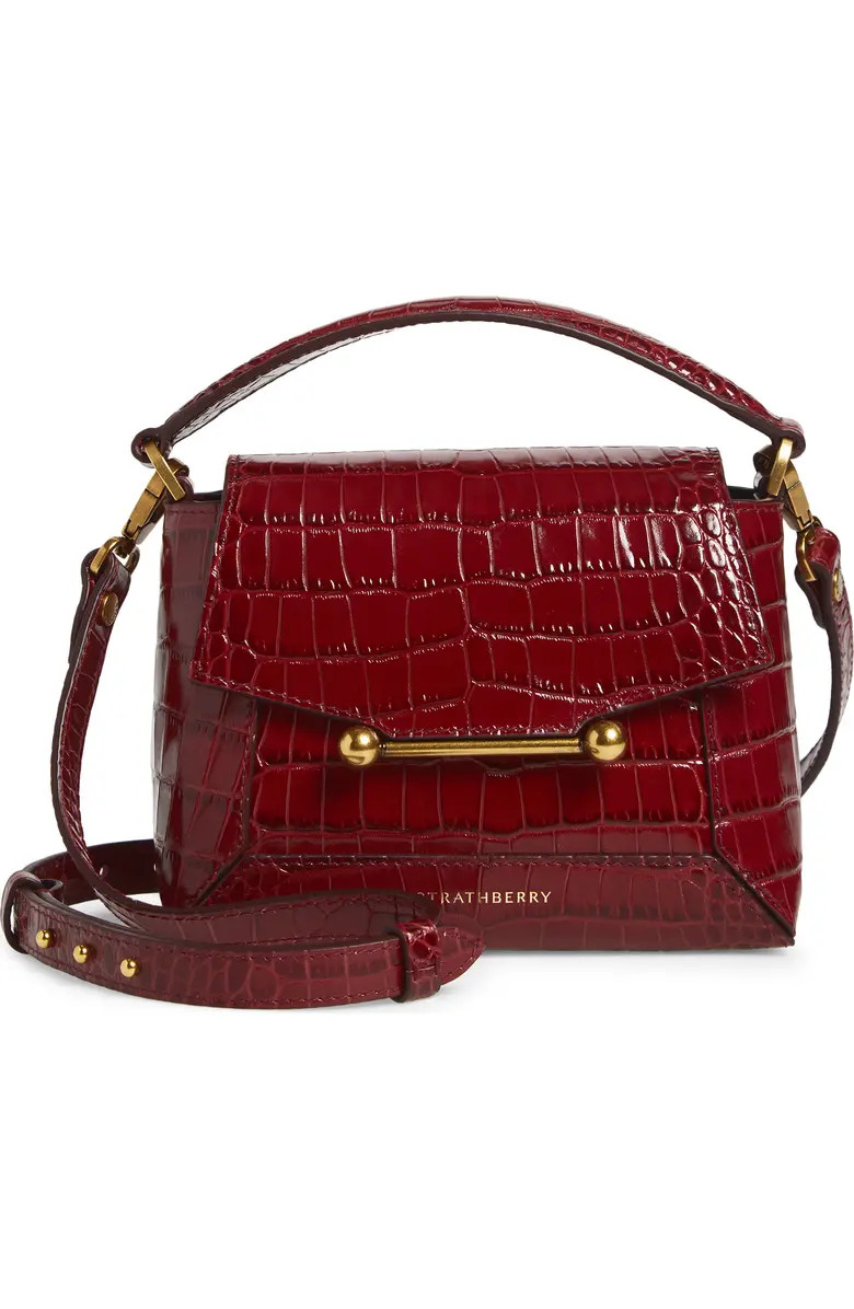 Strathberry Nano Mosaic Croc Embossed Leather Handbag | Nordstrom | Nordstrom