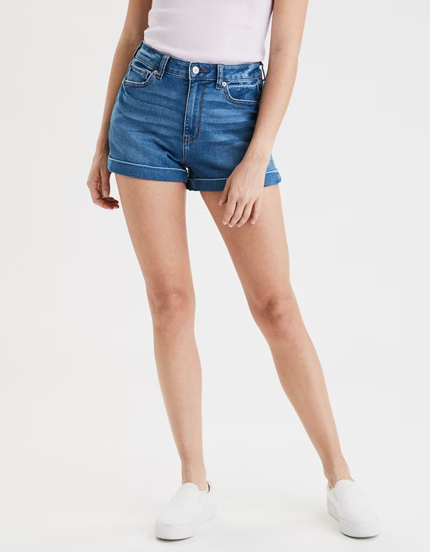 AE Stretch Denim Mom Shorts | American Eagle Outfitters (US & CA)