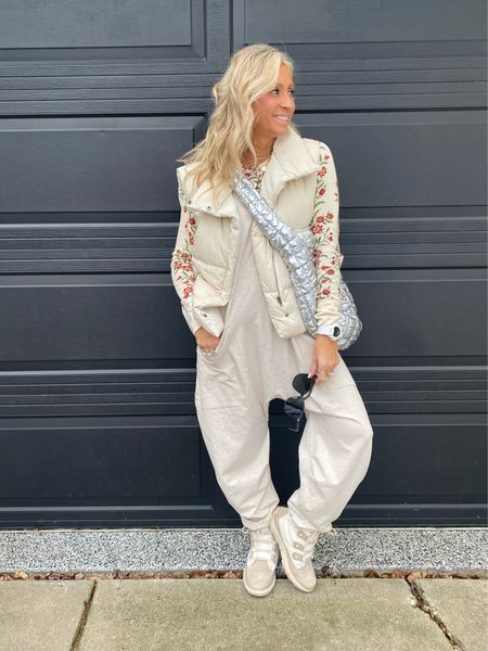 My favorite onesie! She’s soooo good and great for every season… I have her in multiple colors because she’s that good… I’m in a small onesie and medium top… small vest… travel outfit, onesie, free people, great find 

#LTKstyletip #LTKSeasonal #LTKfindsunder100