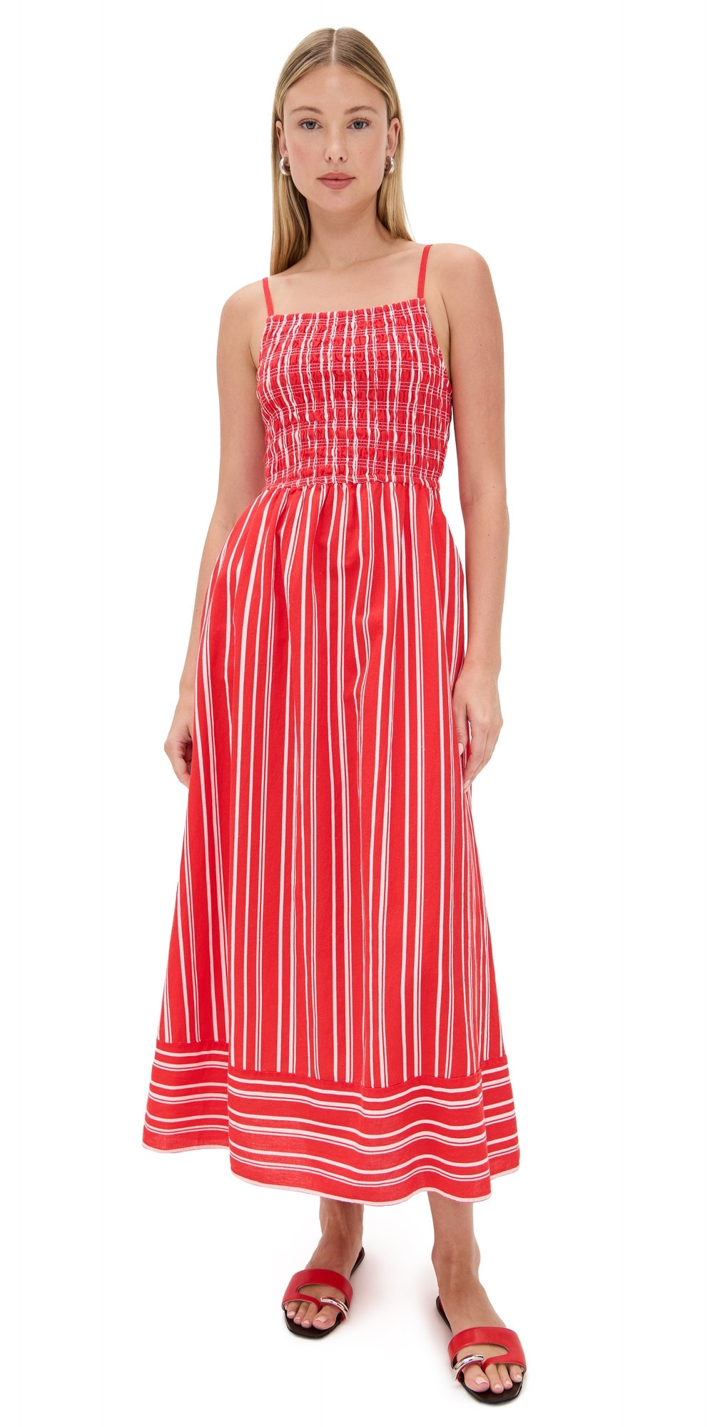 Cleobella Lacey Ankle Dress Poppy Red/Ivory S | Shopbop