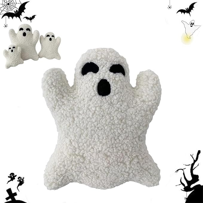 Cute Ghost Pillow, Ghost Shaped Plush Pillow, Halloween Throw Pillows Decorative Spooky Pillows, ... | Amazon (US)