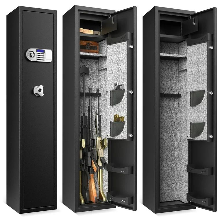 GRANPAY Large Rifle Gun Safe, Electronic 5-6 Gun Security Cabinet for Rifle with or Without Scope... | Walmart (US)