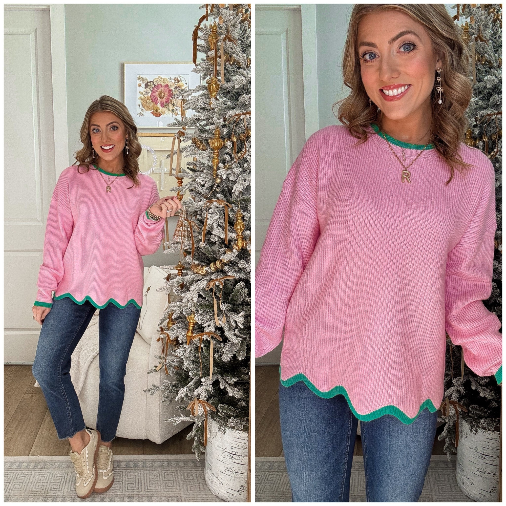 Amazon fashion find you need in your closet 💖✨ This adorable scallop hem sweater is on SALE for just $31 and comes in 11 gorgeous colors! The pink + green combo is giving the sweetest, playful vibe, and the scalloped trim adds that perfect feminine detail.

It’s cozy, lightweight, and so easy to style with jeans, sneakers, or even a cute skirt for a festive holiday outfit. Such a great Amazon staple for winter and early spring — and the quality is amazing!

If you love colorful, fun sweaters that feel unique but still affordable… this one is perfection 🎀
Everything is linked in LTK!

#AmazonFashion #AmazonFinds #AmazonSweater #ScallopSweater #AffordableFashion #AmazonStyle #WinterOutfits #CozyStyle #LTKSeasonal #LTKWinter #OOTDinspo #AmazonOutfitIdeas