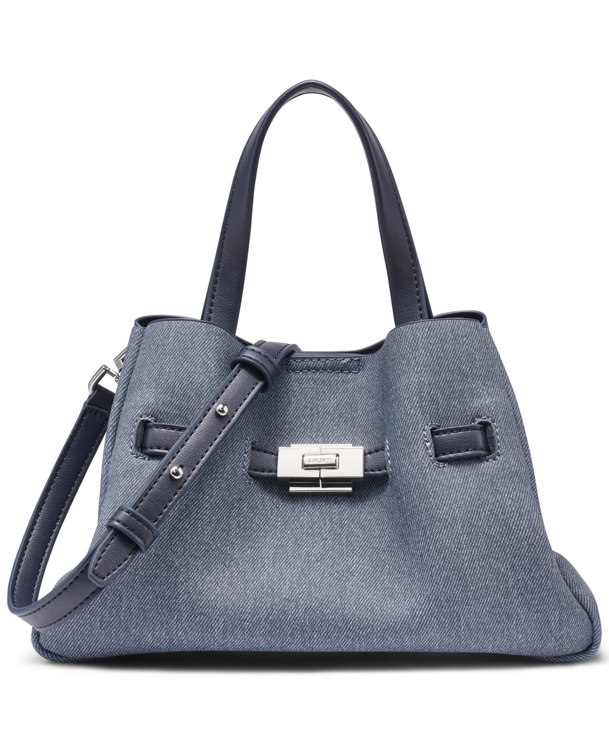Dkny Bryar Snap Closure Small Satchel Bag - Denim | Macy's