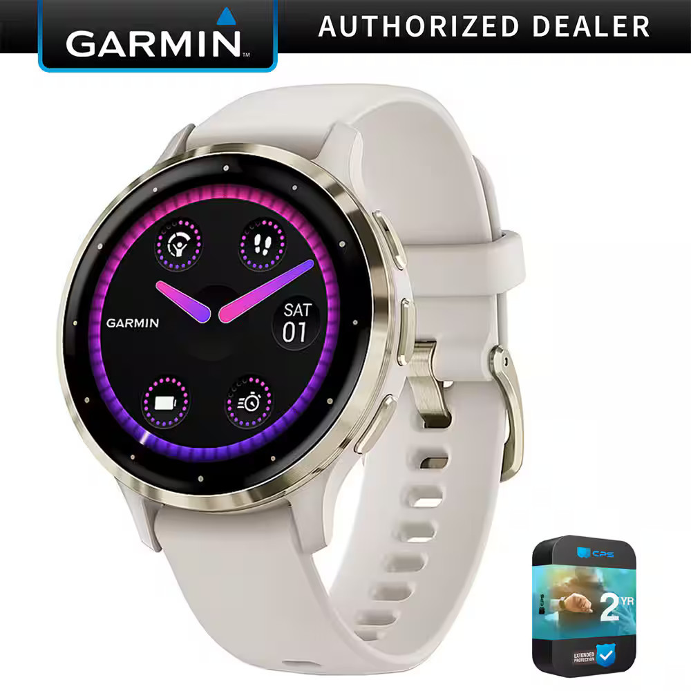 Garmin - Venu 3S GPS Smartwatch 41mm + Extended Warranty Bundle - Soft Gold Stainless Steel Bezel with Ivory Band - (2023) | Best Buy U.S.