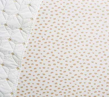 Brushstroke Dot Organic Fitted Crib Sheet | Pottery Barn Kids
