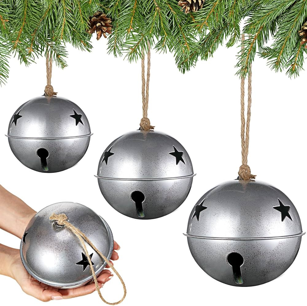 Tandefio Giant Christmas Vintage Bells Christmas Tree Ornaments Set of 5.5" 4.7" 4" H Decorative ... | Amazon (US)