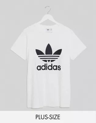 adidas Originals Plus trefoil t-shirt in white | ASOS (Global)