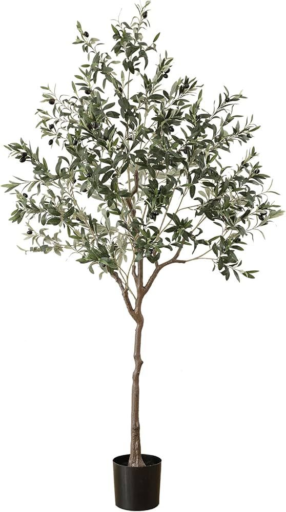 Dallisten Artificial Olive Tree 6.3ft (75.6'') Fake Realistic Silk Leaves Tall Faux House Plants,... | Amazon (US)