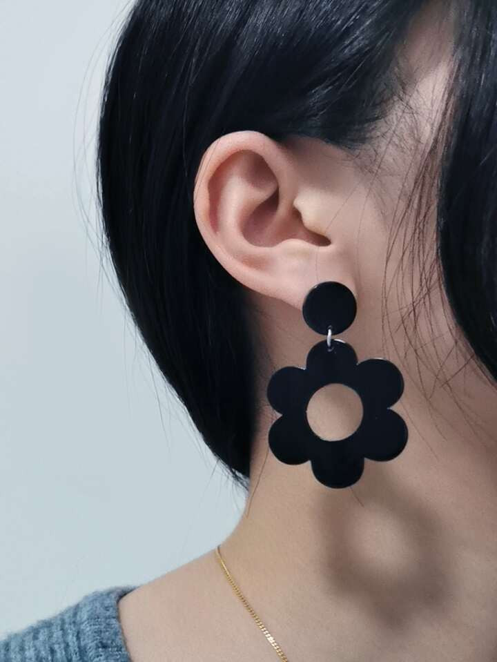 1pair Minimalist Personality Acrylic Flower Earrings & 1pair Versatile Romantic Party Gift Earrin... | SHEIN