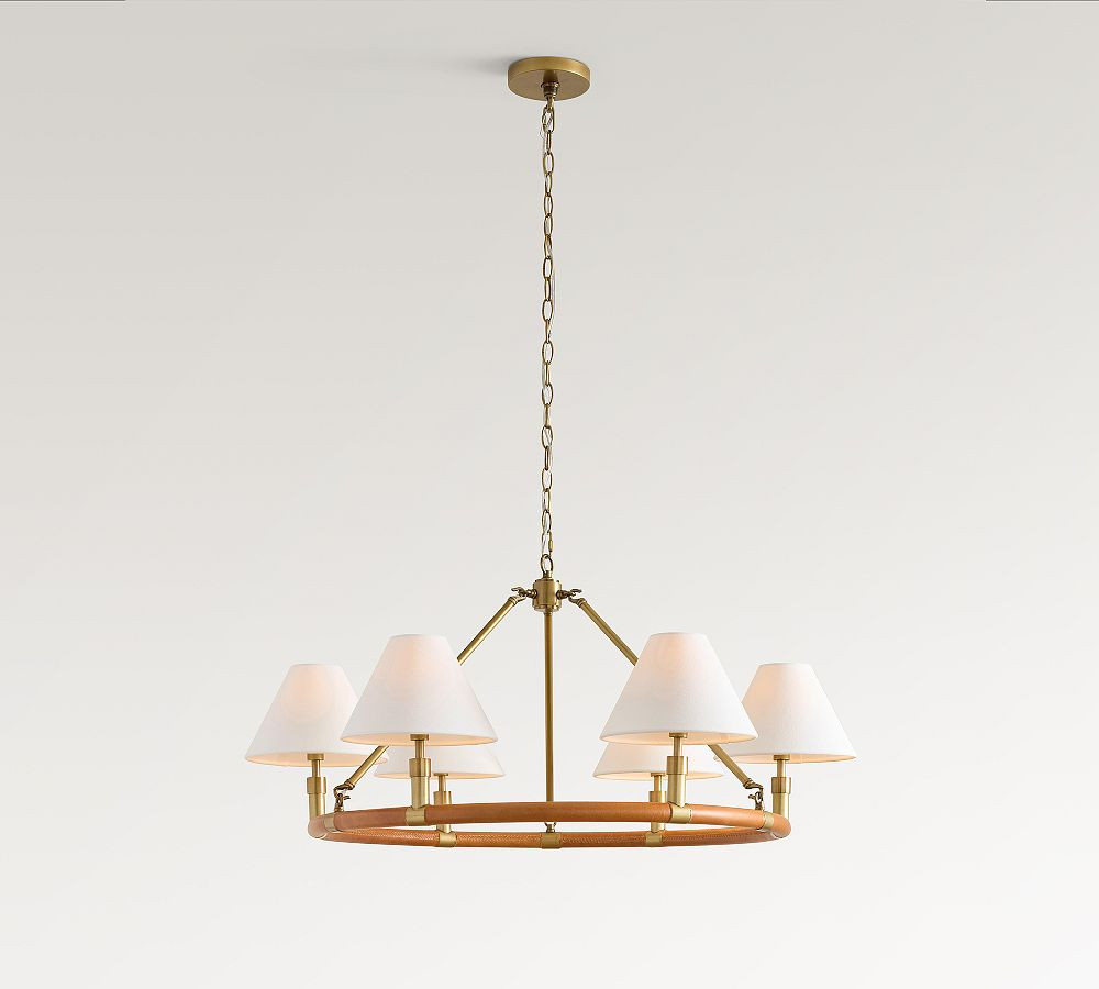 Chambers Leather Round Chandelier (36") | Pottery Barn (US)