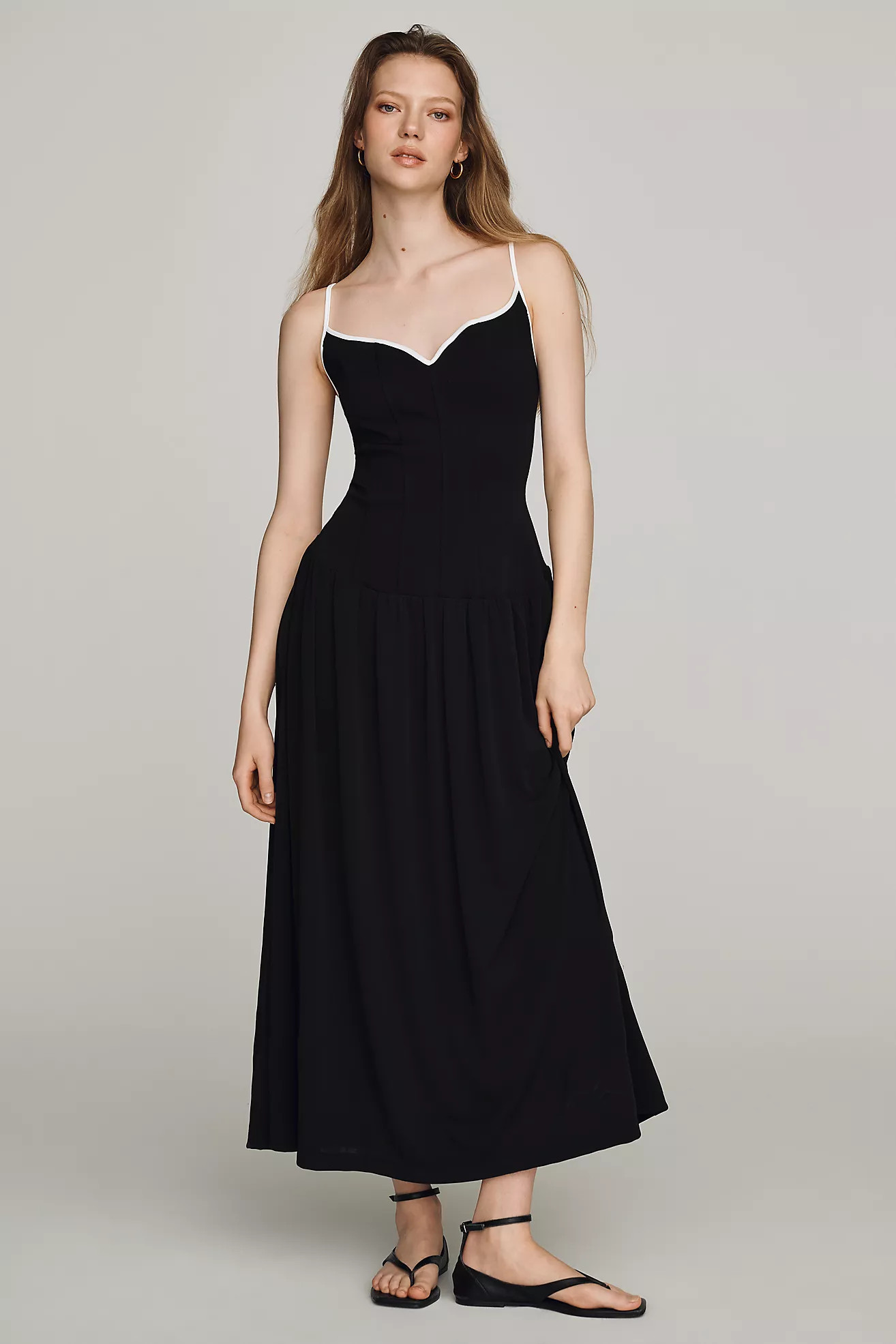 By Anthropologie Drop-Waist Midi Dress | Anthropologie (US)