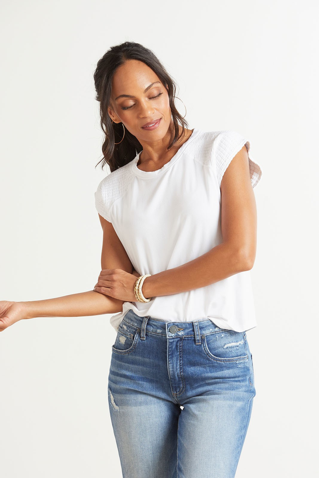 EVEREVE James Smocked Tee | EVEREVE | Evereve