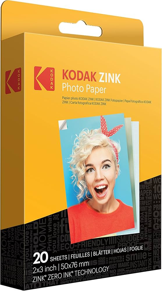 Zink KODAK 2"x3" Premium Photo Paper (20 Sheets) Compatible with KODAK Smile, KODAK Step, PRINTOM... | Amazon (US)