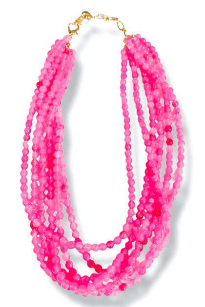 Oh What Joy Fuchsia Bead Layered Necklace | The Willow Tree