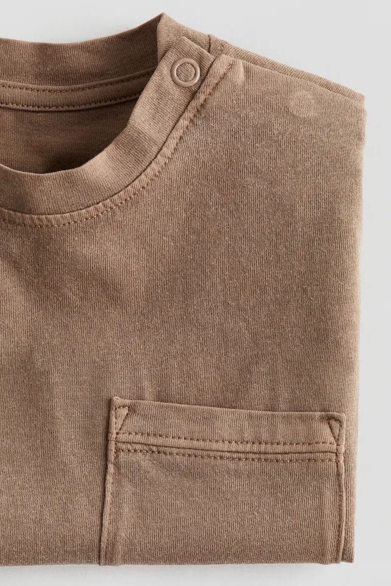 Washed-look T-shirt - Dark beige - Kids | H&M US | H&M (US + CA)