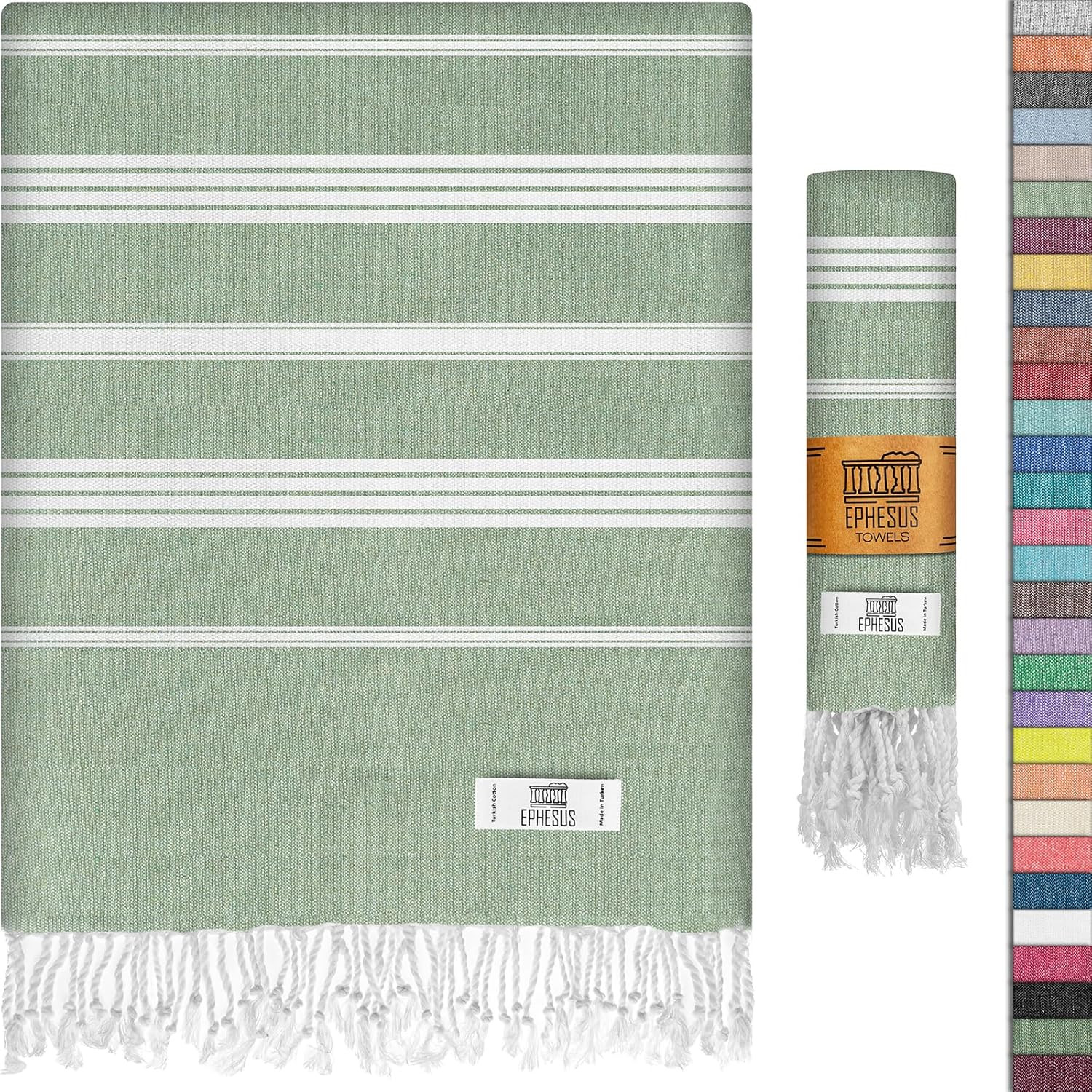 EPHESUS TOWELS Turkish Beach Towel - Turkish Cotton - 39x71 inch Oversized - Turkish Towel for Be... | Amazon (US)