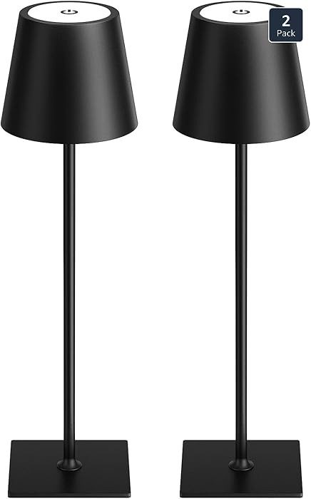 Kakanuo Cordless Rechargeable Table Lamp Black 5000mAh Battery Operated Lamps, 3 Colors Stepless ... | Amazon (US)