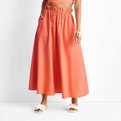 Women's Linen Tie-Front Maxi Skirt - Future Collective™ with Jenny K. Lopez | Target