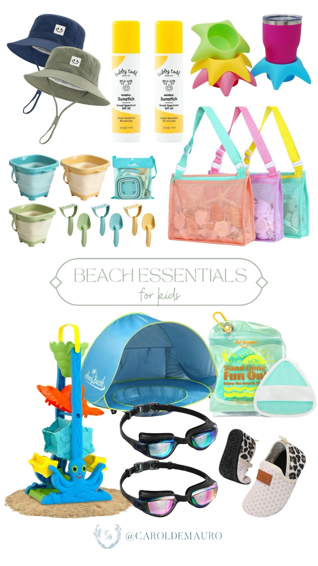 Calling all moms! Shop these new beach essentials for kids to get them ready for spring break. Grab this toddler bucket hats, SPF 30 sunstick, a portable beach tent, sand and water sifting funnel toy, swim goggles, and more!

kids toy, toddler essentials, beach must haves, packing tips, travel tips, sun care, mom hacks, amazon finds

#LTKU #LTKSeasonal #LTKKids