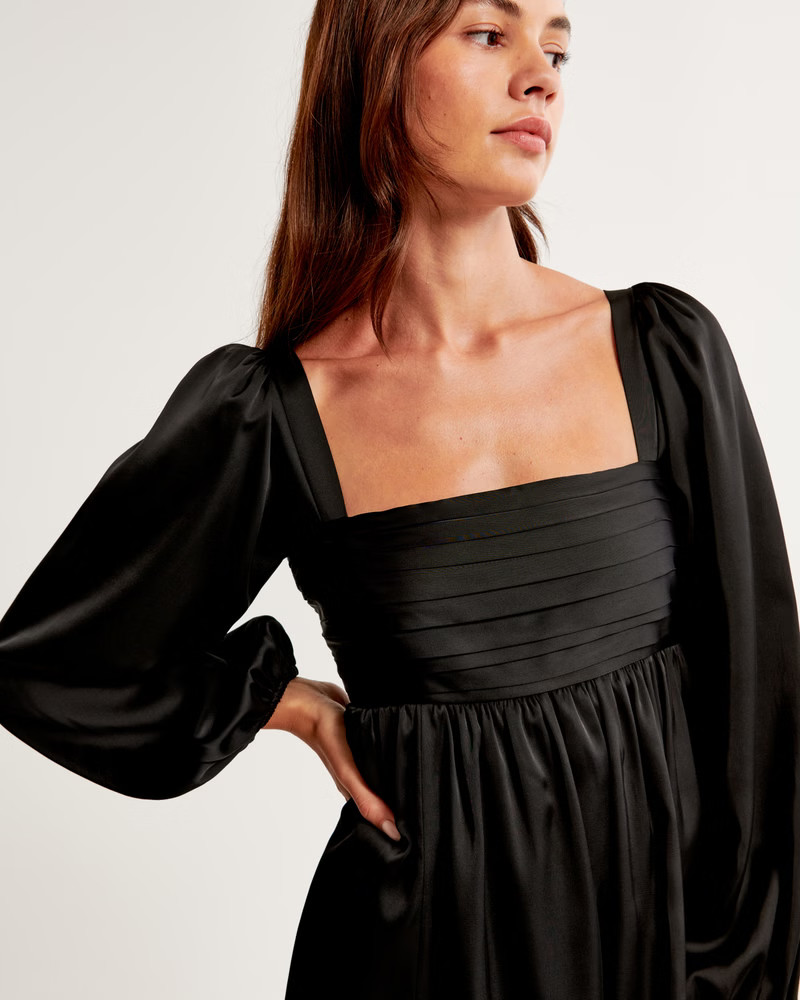 Emerson Satin Long-Sleeve Mini Dress | Abercrombie & Fitch (US)