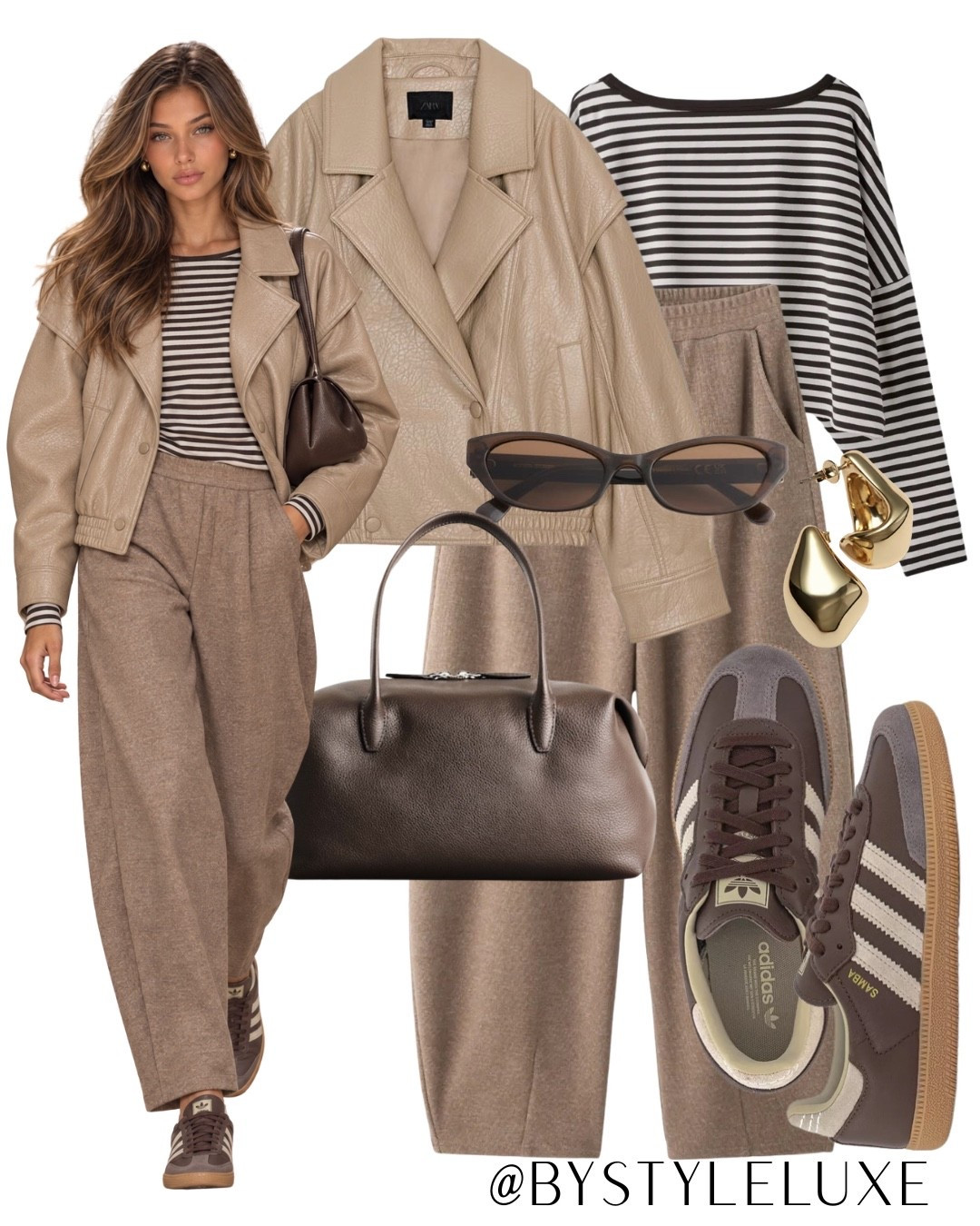 AUTUMN LOOKS - A relaxed fit with @Zara beige leather jacket, striped top, comfy barrel joggers and @adidas Samba trainers 

#trainers #autumnoutfit #falloutfit

#LTKautumn #LTKeurope #LTKshoes
