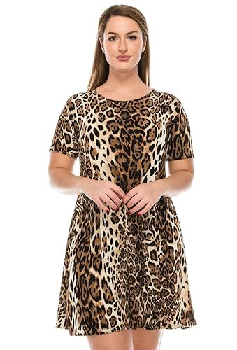 Jostar Women's Stretchy Missy Dress Short Sleeve Print | Amazon (US)