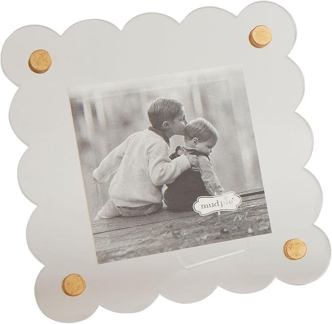 Mud Pie Square Scallop Acrylic Frame; 4 1/2" Dia | Amazon (US)