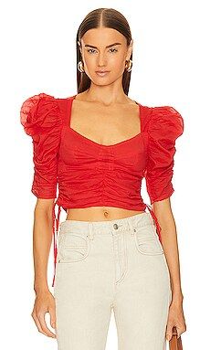 Isabel Marant Etoile Galaor Top in Poppy Red from Revolve.com | Revolve Clothing (Global)