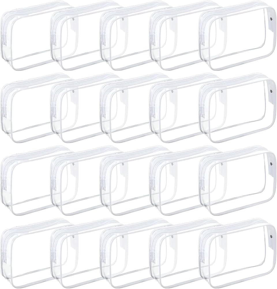 20 Packs Clear Cosmetics Bags for Women Men Waterproof Toiletry Bags PVC Makeup Bags Organizer Ca... | Amazon (US)