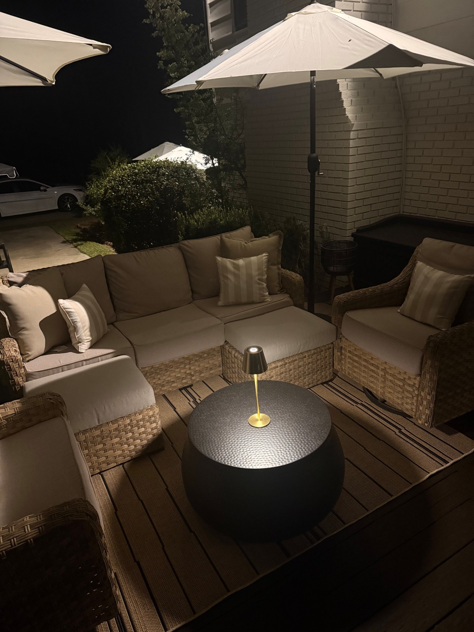 My kinda Nightlife! Loving our patio space at night all lit up with these soft warm lamps from Amazon! #amazon #patiolamps #walmart #lowes #outdoorspace #backyard #solarlights 

#LTKHome #LTKSaleAlert #LTKSeasonal