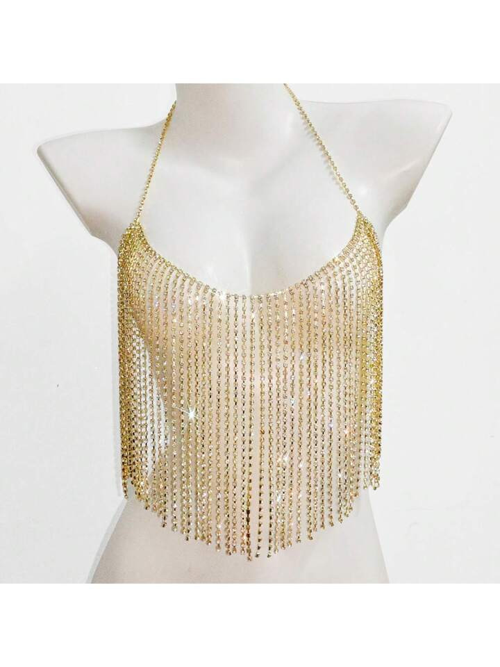 1pc Sexy Rhinestone Floral Body Chain For Women Bikini Beach JewelryGBP£15.25 | SHEIN