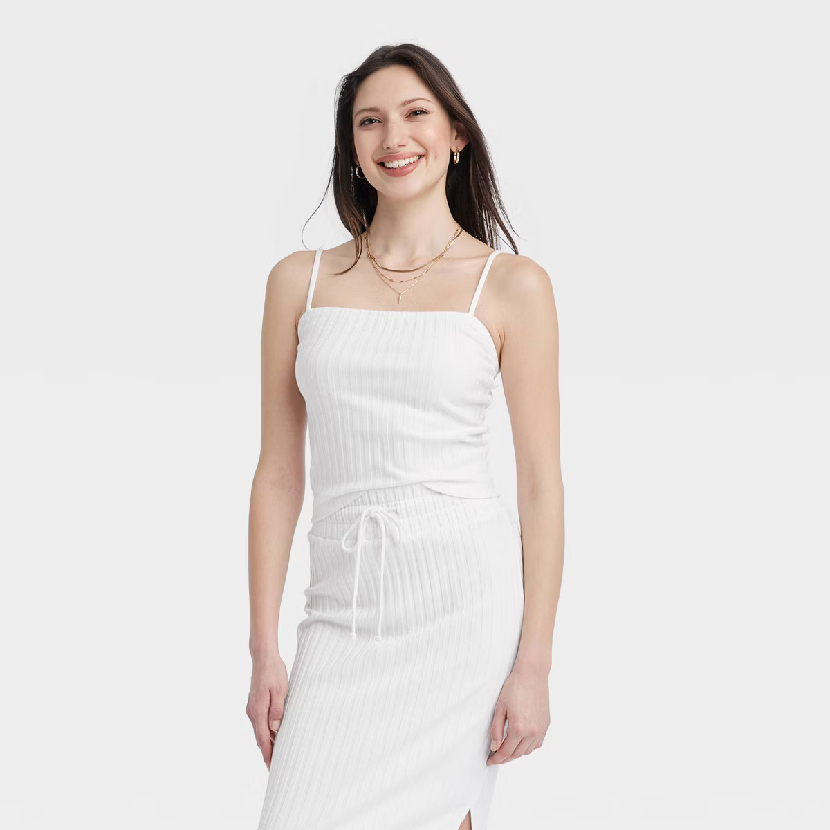 Women's Rib Cami Tank Top - Universal Thread™ White M | Target