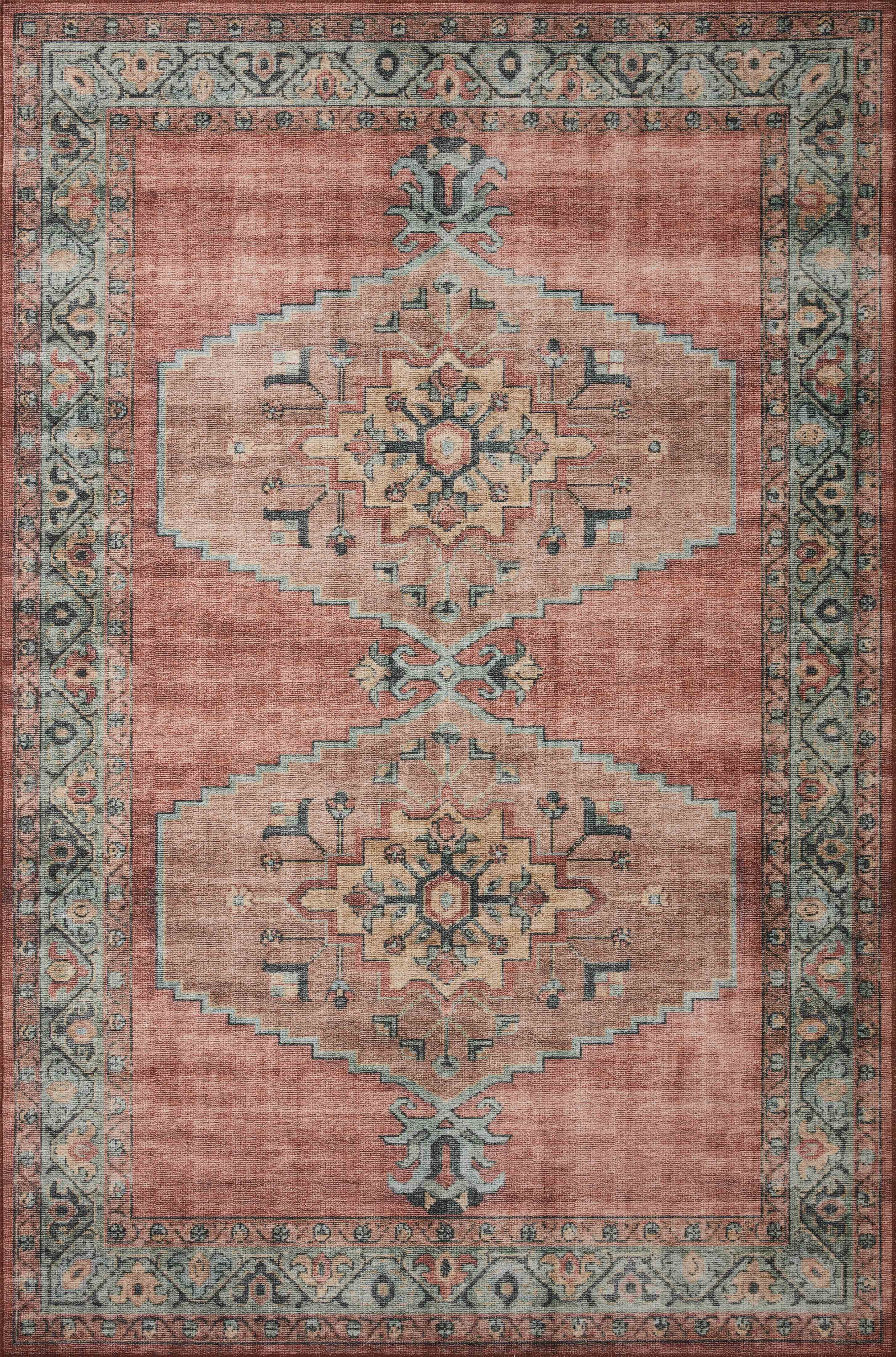 Loloi II Heidi Collection HEI-05 Spice / Aqua, Area Rug 8'-6" x 11'-6" | Walmart (US)