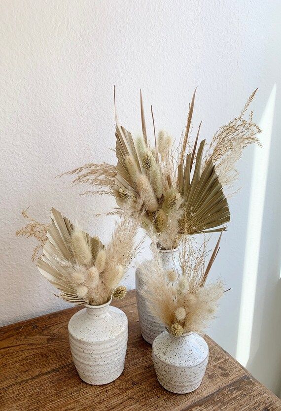 Small Dried Pampas Grass, Bunny Tail, Spade Palm bouquet, bud vase arrangement | Etsy (US)