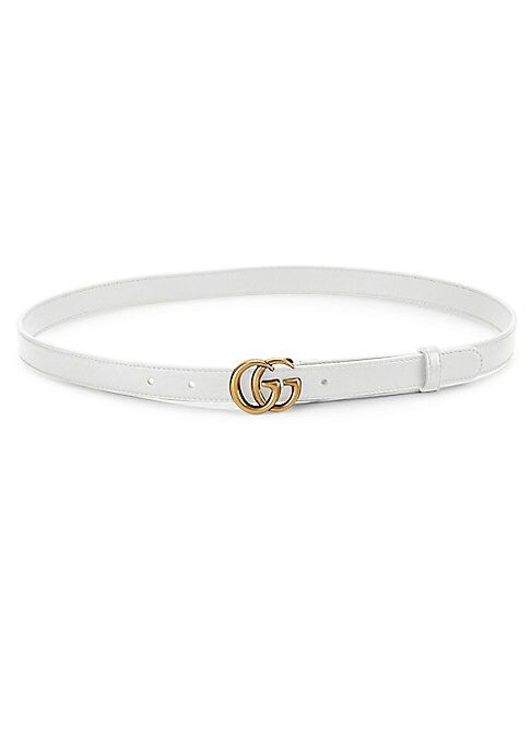 Gucci Women's Marmont Leather Logo Belt - Mystic White - Size 95 (Medium) | Saks Fifth Avenue