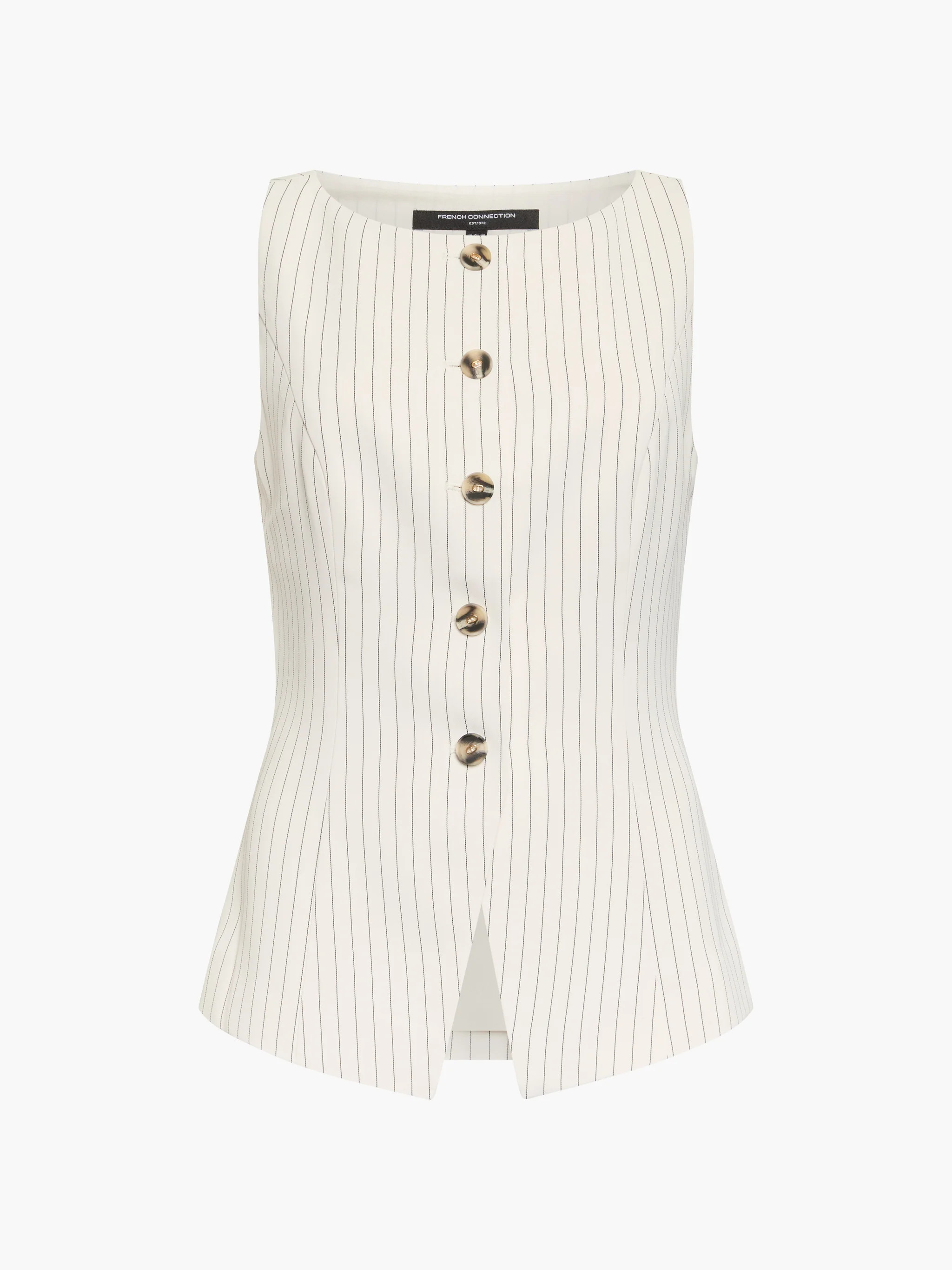 Vinnie Tailored Cream Pinstripe Waistcoat | French Connection (UK)