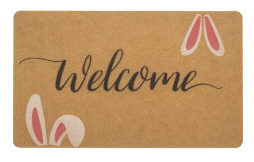 XuoAz Easter-Decorative-Welcome-Doormat Outdoor-Entrance Easter Bunny Door Mat Non Slip Coir Front Door Mats for Spring Home Decor 17" x 29" | Amazon (US)