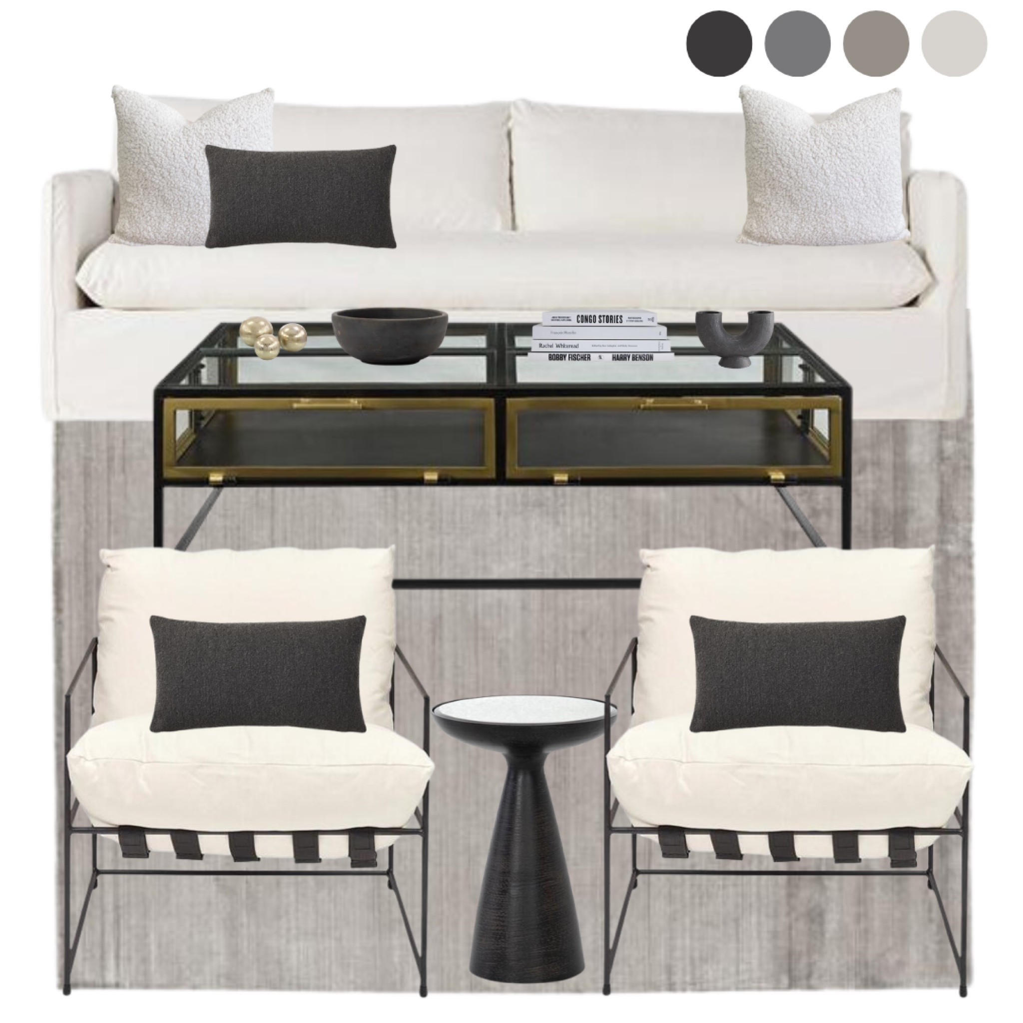 Modern transitional living room decor mood board, living room design ideas, living room inspo, living room decor, living room interior, loving room style, home decor, home inspo, neutral living room, living room design ideas, lounge, neutral home decor, monochrome, monochrome decor, monochrome living room 

#LTKhome #LTKU