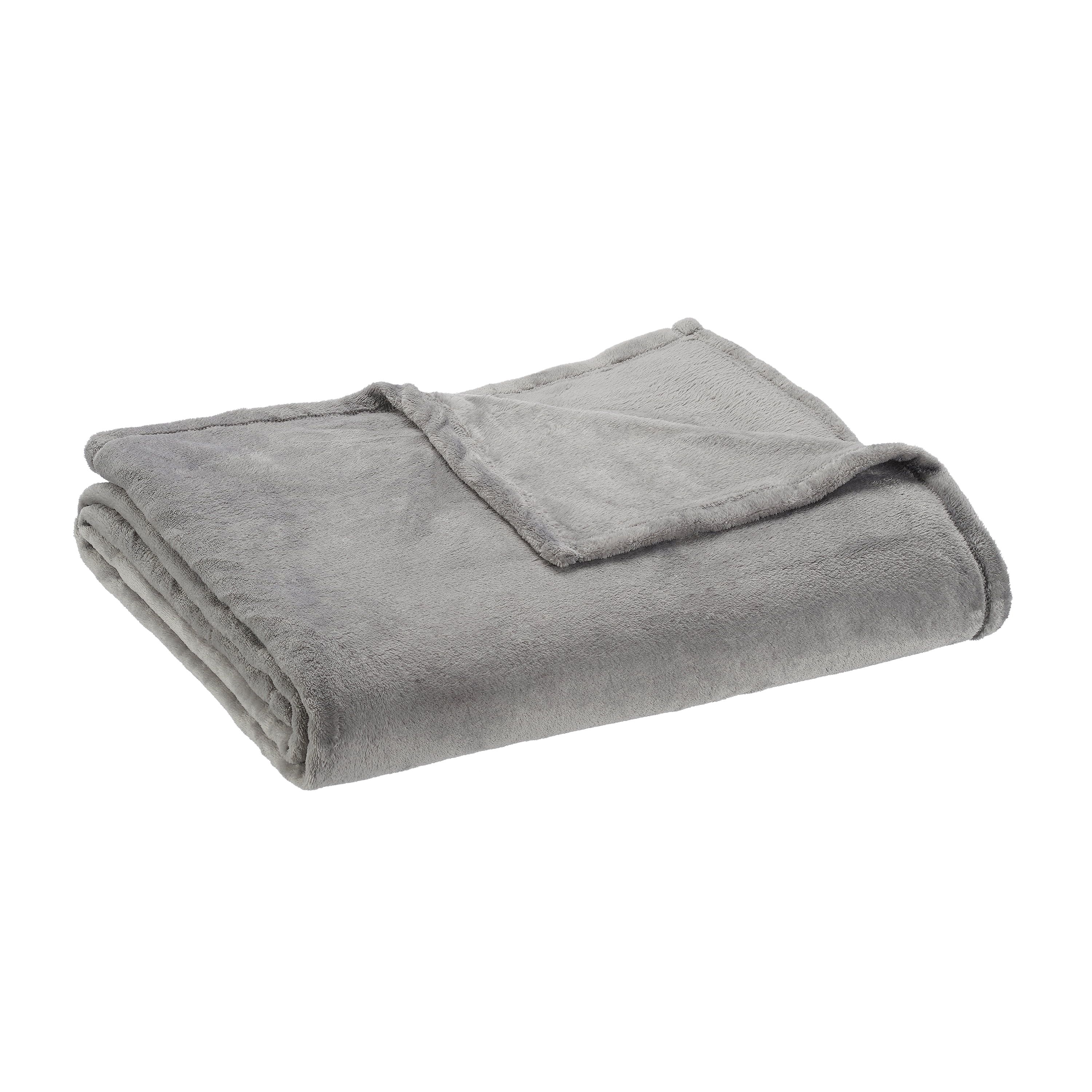 Mainstays Super Soft Plush Blanket, Full/Queen, Light Grey | Walmart (US)