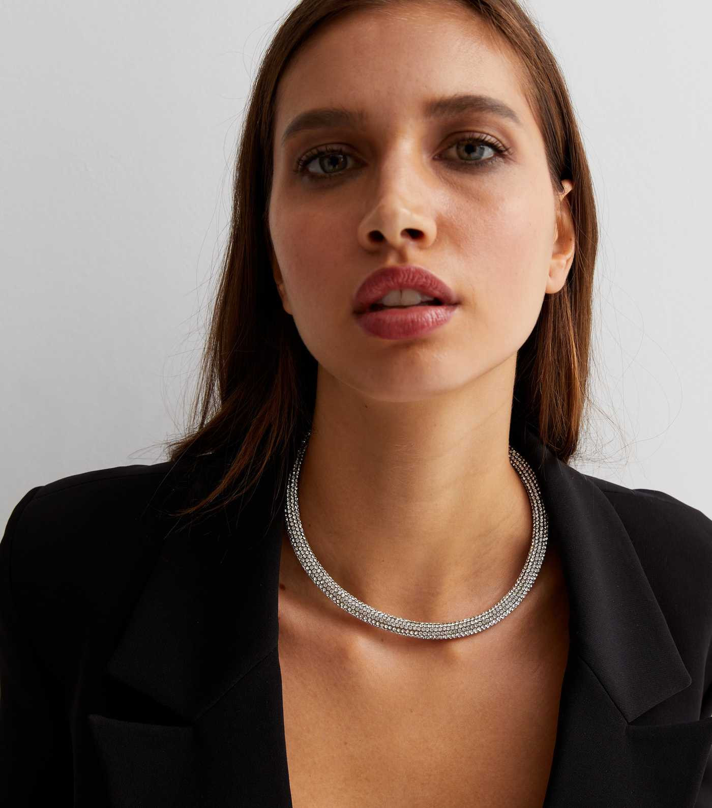 Silver Diamanté Tube Necklace
						
						Add to Saved Items
						Remove from Saved Items | New Look (UK)