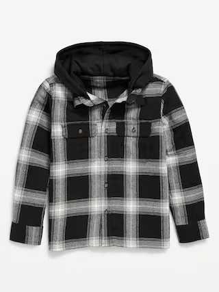 Long-Sleeve Hooded Flannel Utility Shirt for Boys | Old Navy (US)
