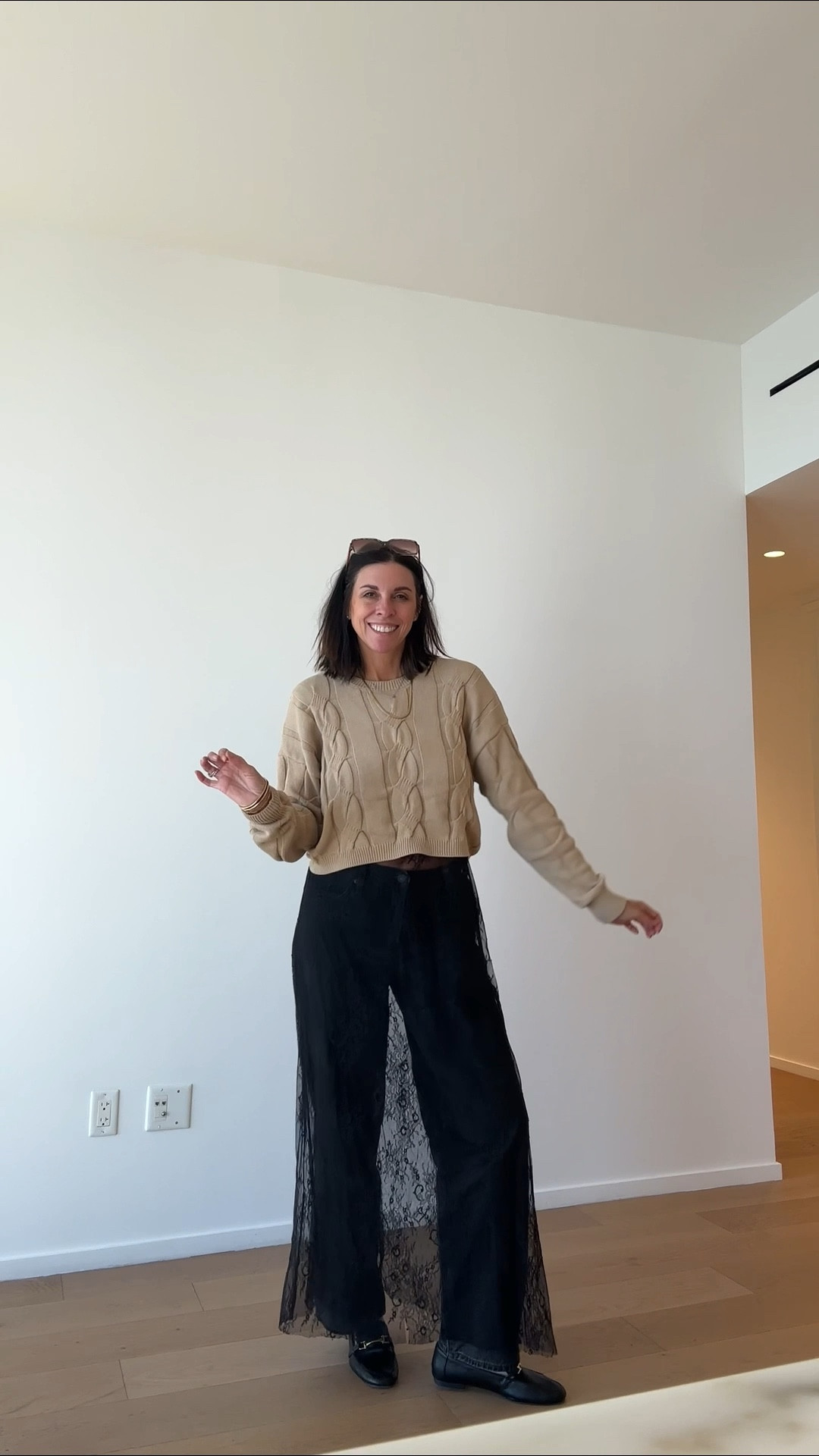 Lace, sweater, loafers and baggy jeans…. this combo - don’t be afraid to layer - love the lace slip dress paired with the crop sweater. Gives this casual outfit some depth. The slip dress is old from Anthropologie but links similar below. Love how you can dress this up / down. Closet staple. 

#LTKStyleTip #LTKTall #LTKOver40