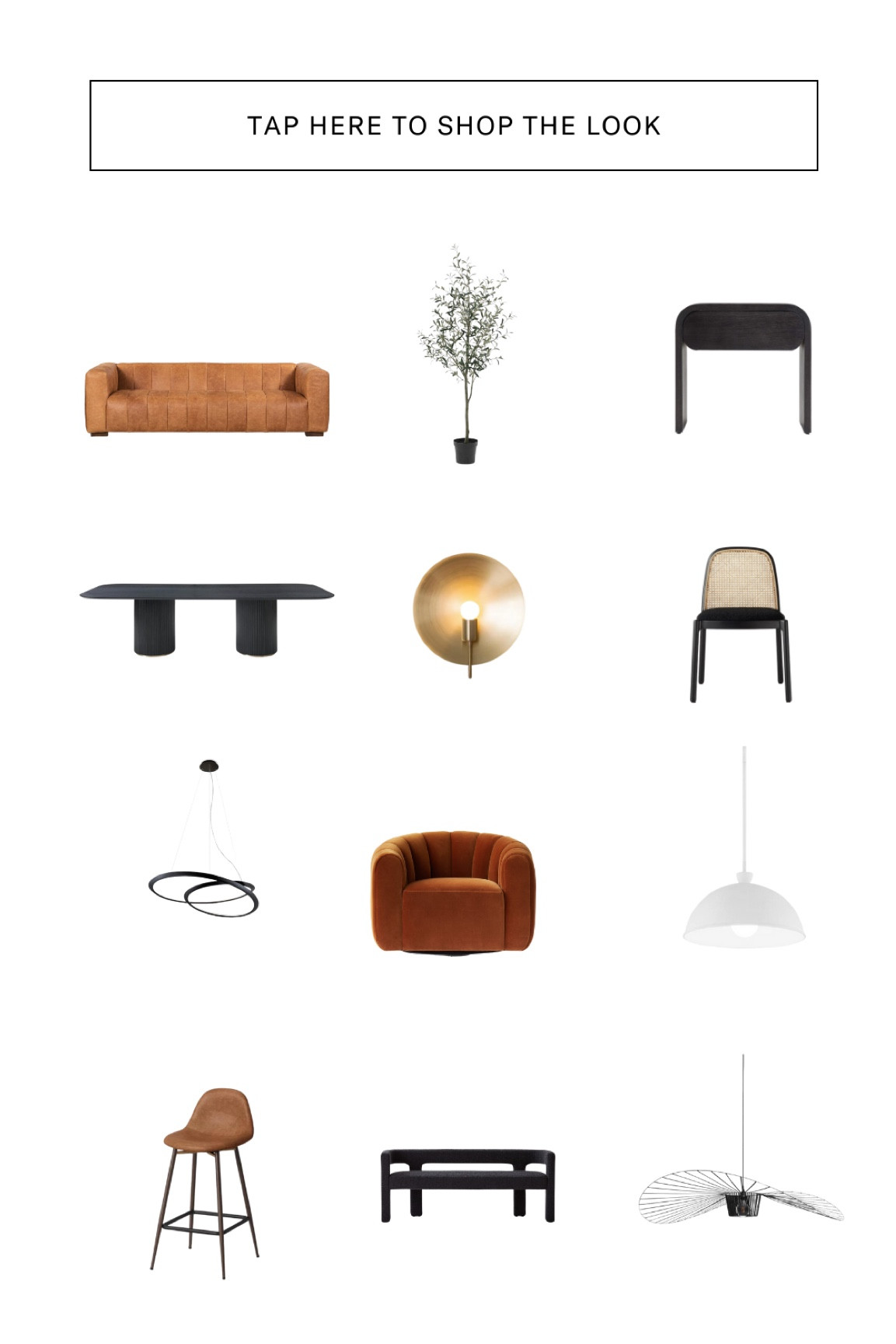 Swanky mid century living room design.