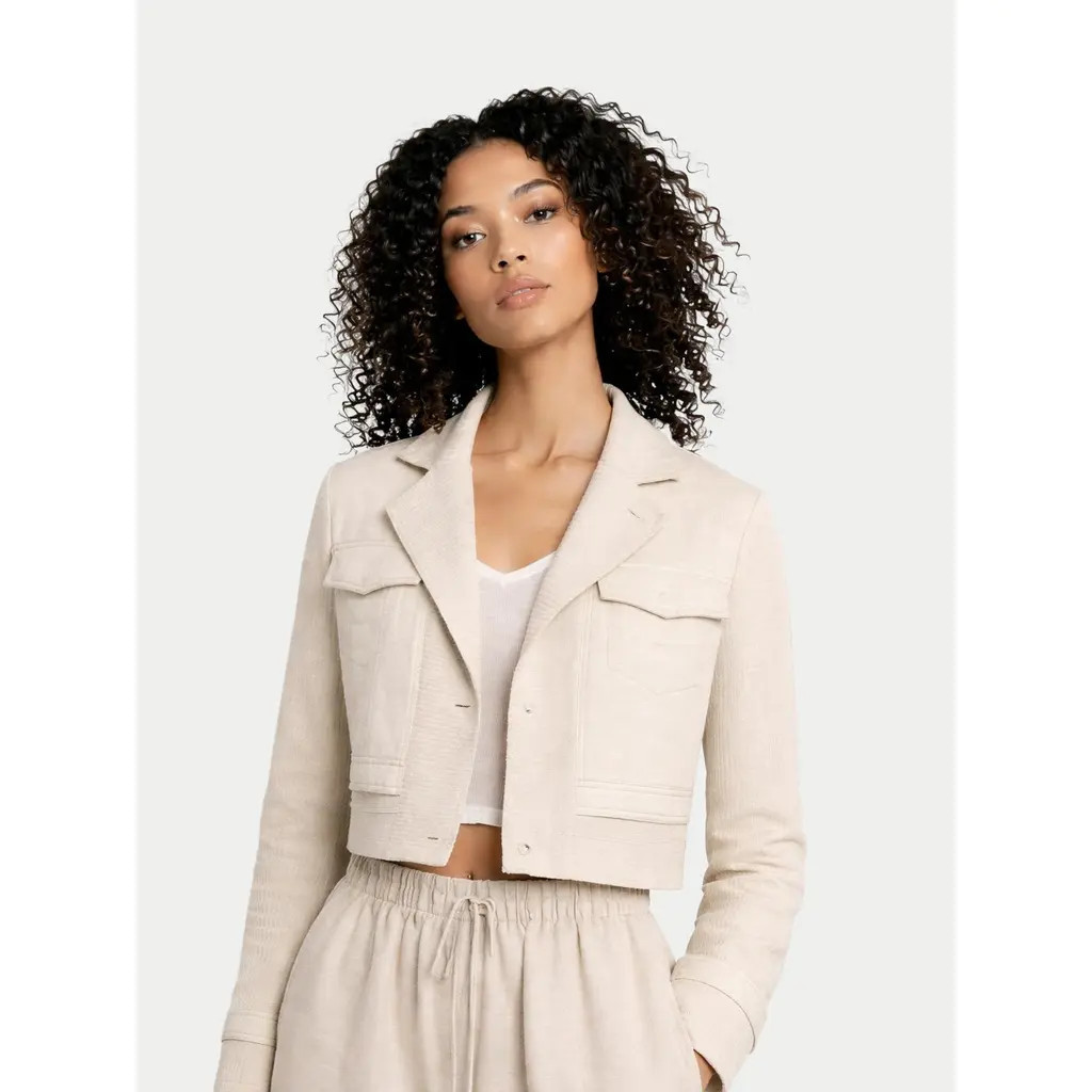 Gobi Cashmere Cashmere Knit and Sew Cropped Jacket in Off White at Nordstrom, Size X-Large | Nordstrom