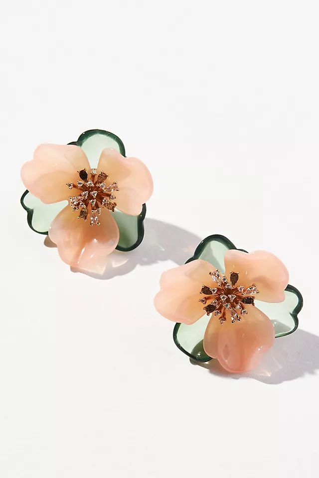 Resin Flower Post Earrings | Anthropologie (US)
