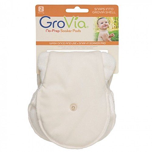 GroVia No-Prep Reusable Soaker Pad for Baby Cloth Diapering Hybrid Diaper Shell (2 Count) | Amazon (US)