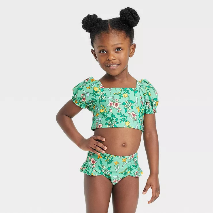 Toddler Girls' Bikini Set - Cat & Jack™ Green | Target